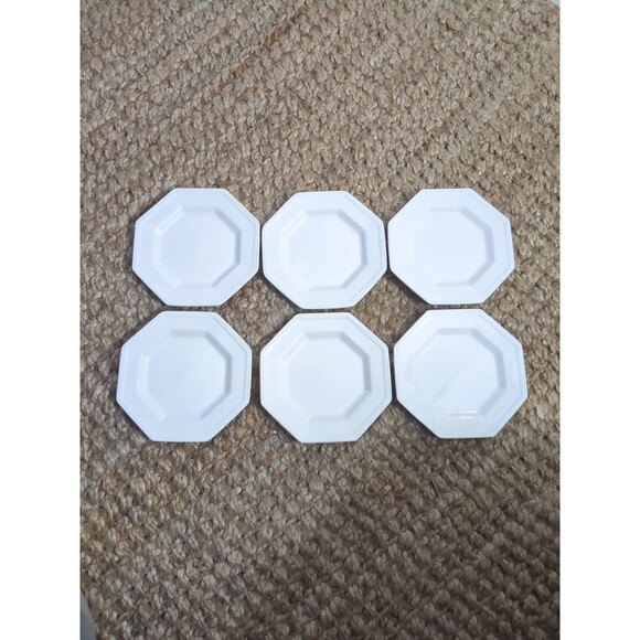6 Heritage White Bread & Butter Plates, Johnson Bros England, Octagonal EUC!! - Picture 2 of 10